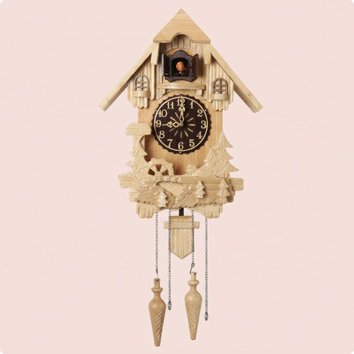House-Shaped Cuckoo Timepiece Pendulum Home Decor Chain Weights