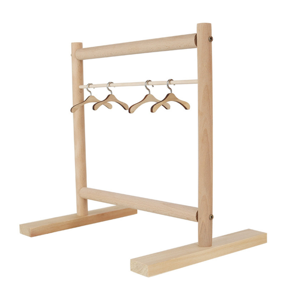 Wooden Bird Clothes Rack Wooden Household Organizer Stable Base Household Storage