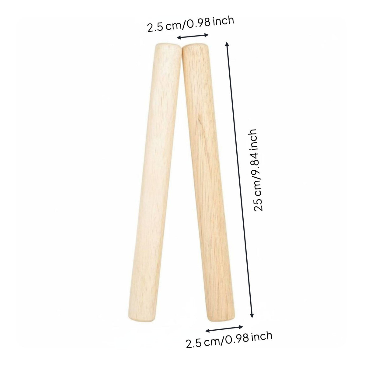 2 Pieces Wooden Rhythm Sticks Long-Lasting Wood Percussion Sticks Pair Set