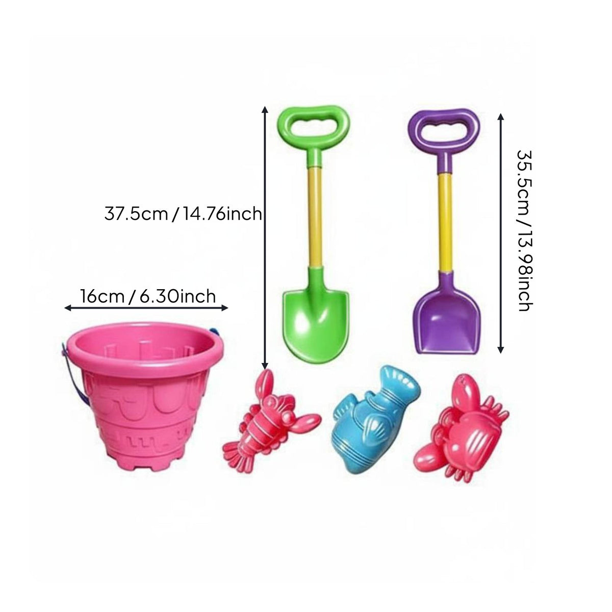 Sand Pail and Set Heart-Shaped Handle Sand Toy Set for Sandbox, Outdoor