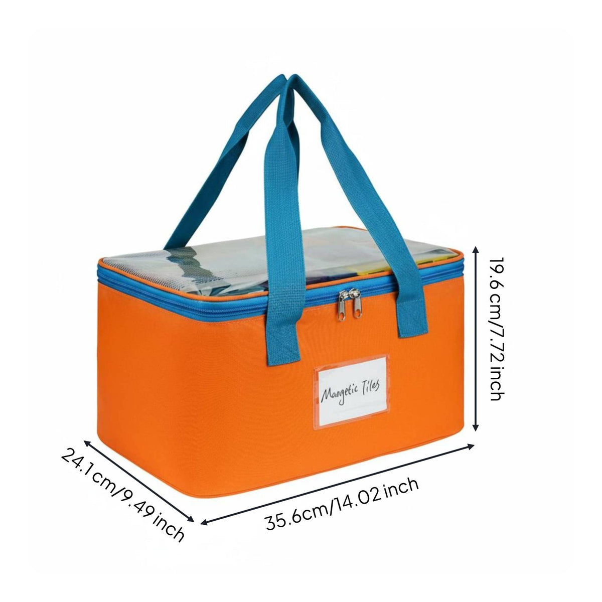 Toy Storage Bag Large Capacity Portable Construction Pieces Organizer Space Saving Tile Storage Bag for Young Children
