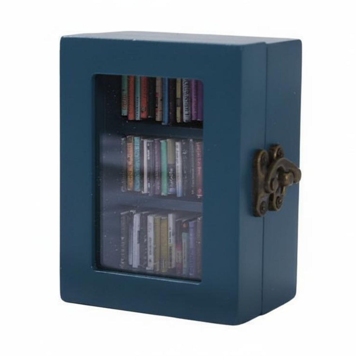 Wooden Bookshelf Ornament Three Shelves Mini Bookshelf Cabinet Rectangular Home Decor
