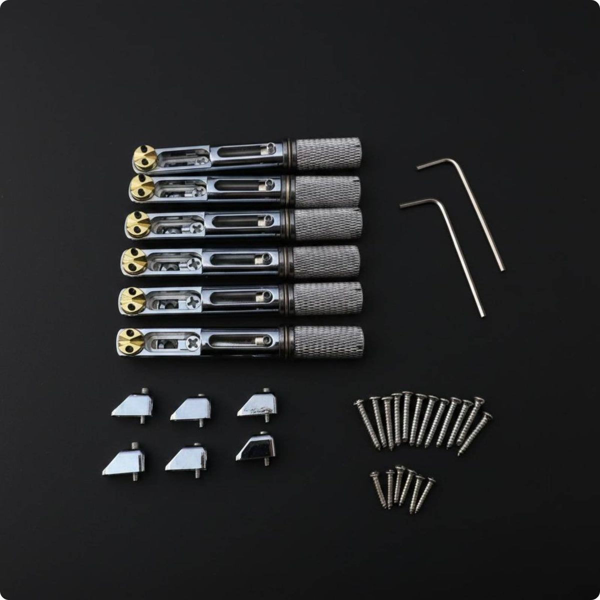 6 Pieces Stringless Guitar Bridge Adjustable Split Bridge Saddle Musical Equipment for Custom Build