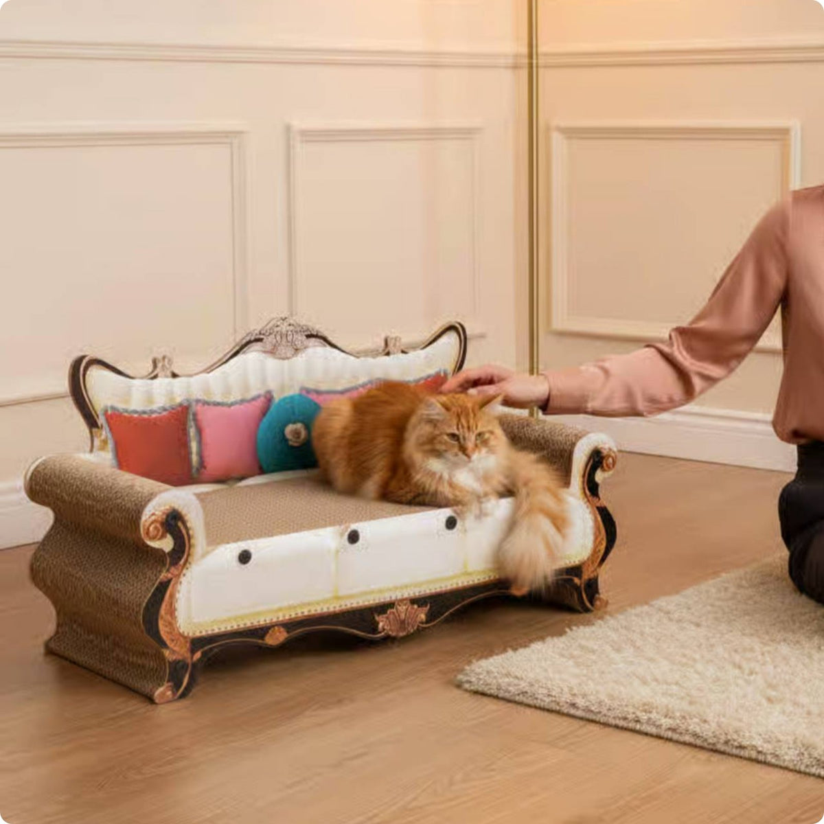 Feline Scratcher Sofa Low Particles Feline Scratching Couch Long-Lasting