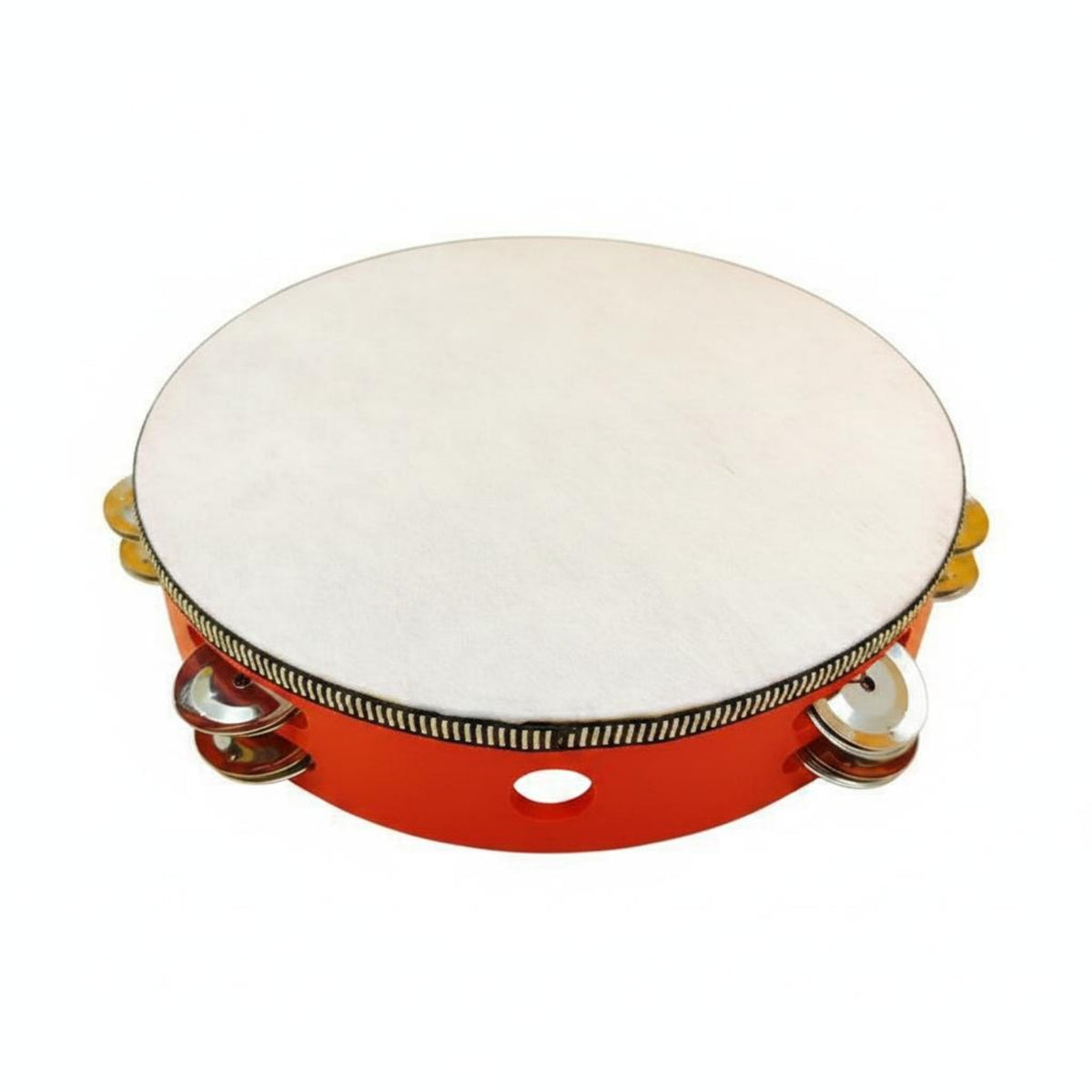 Double Row Tambourine Portable Red Tambourine Easy to Hold Percussion Instrument for Classroom
