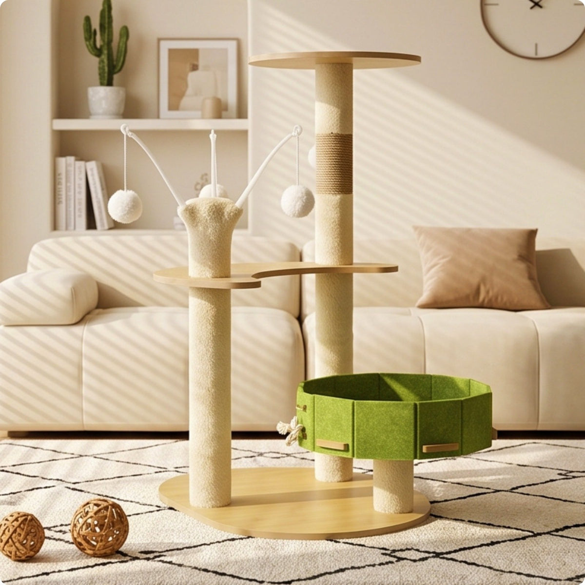 Cat Climbing Structure Hanging Toys Animal Furniture Stable Base