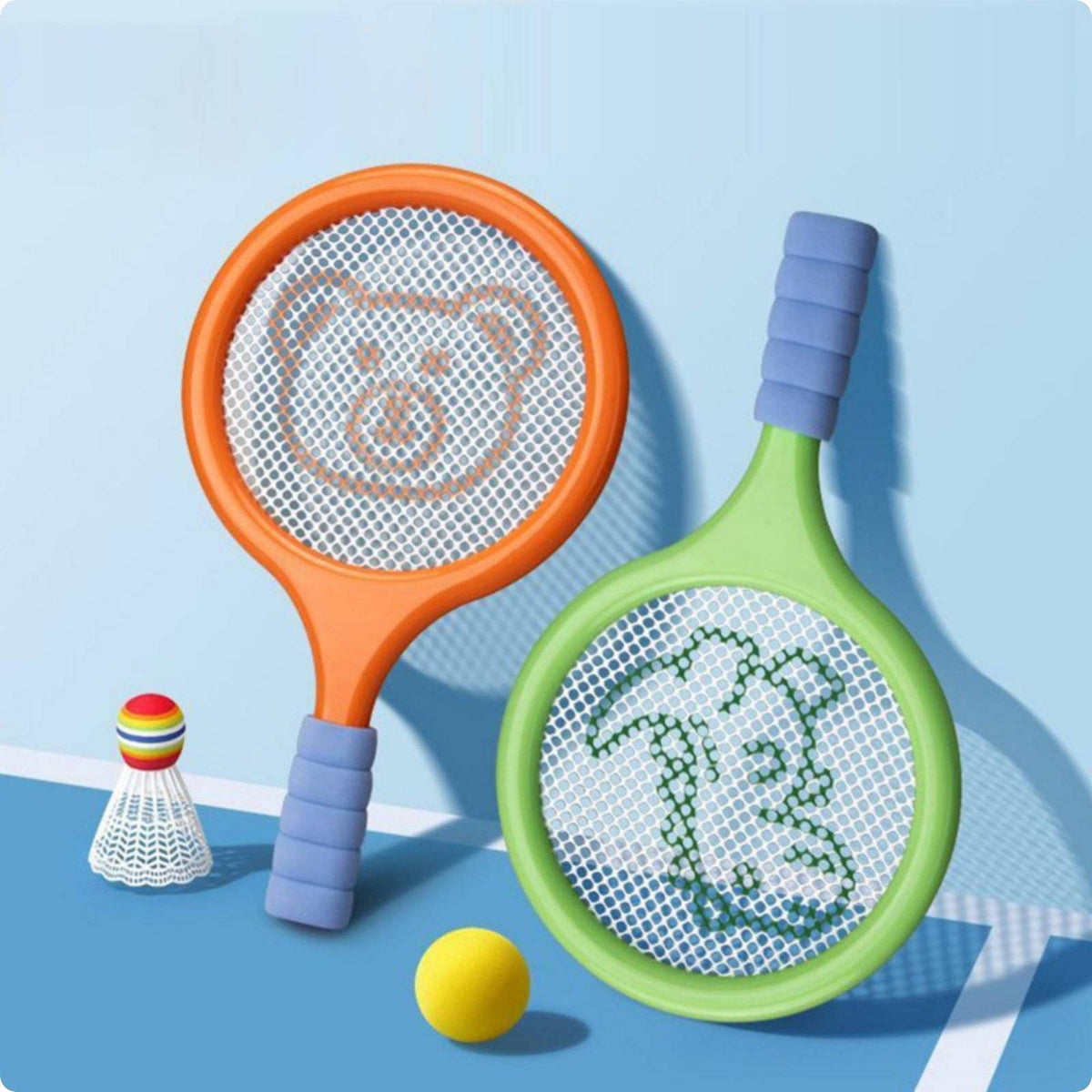 Parent Child Play Racket Set Lightweight Junior Badminton Racket Kit Easy Grip