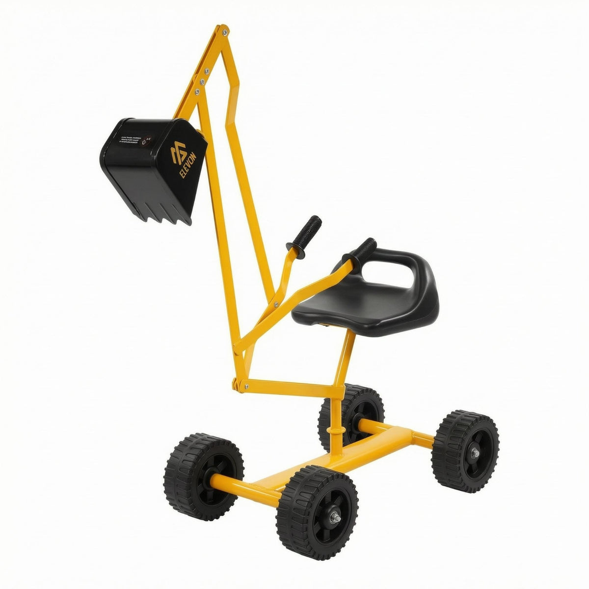 Sit-in Digger Toy Yellow Metal Frame Manual Digger Toy Low Base for Children