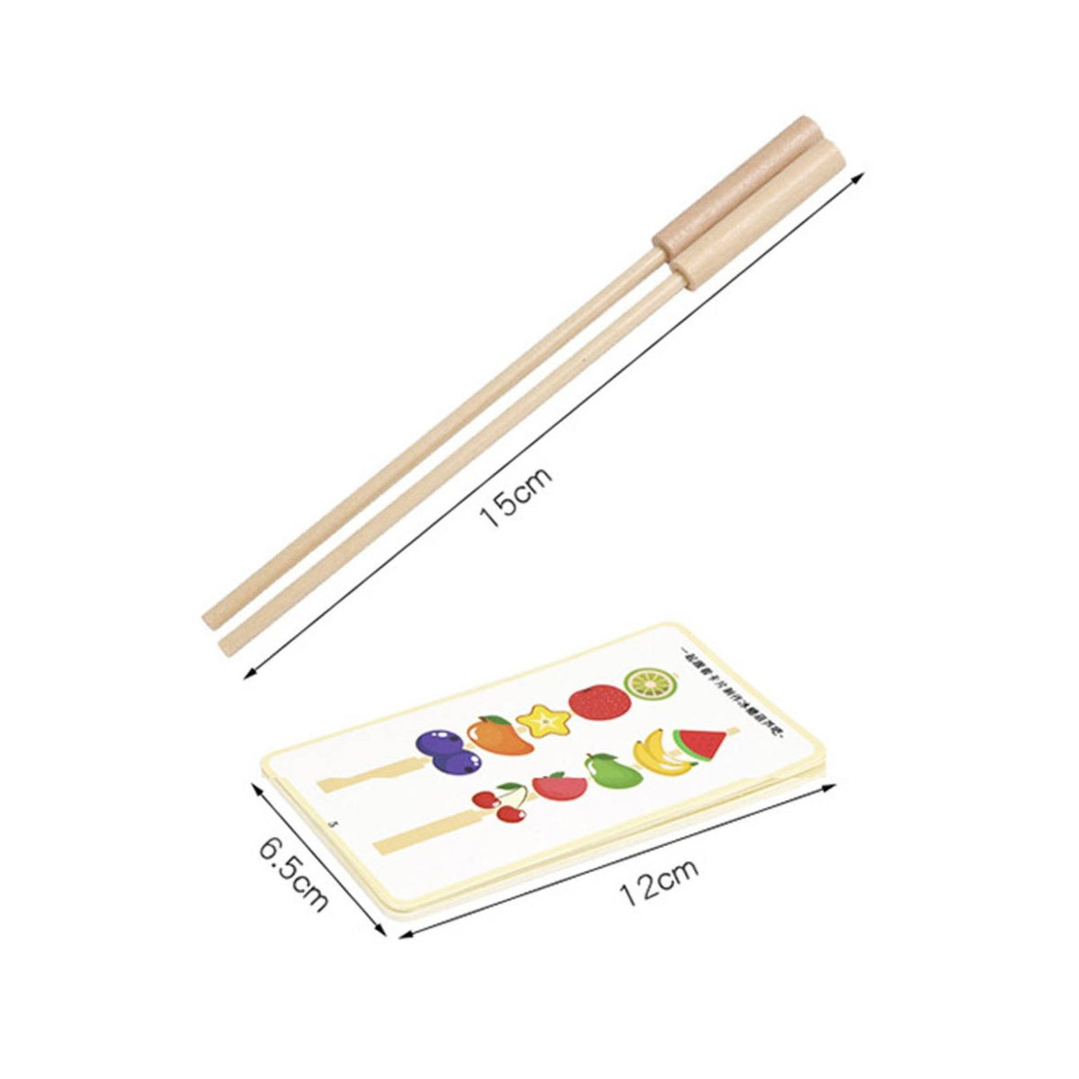 Fruit Skewer Threading Game Color & Shape Recognition Wooden Fruit Lacing Beads