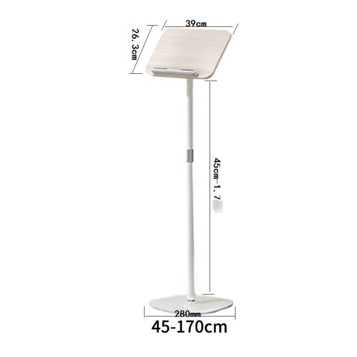 Floor Book Stand Rotatable Panel Standing Reading Rack Heavy-Duty Adjustable Music Stand for Study, Writing