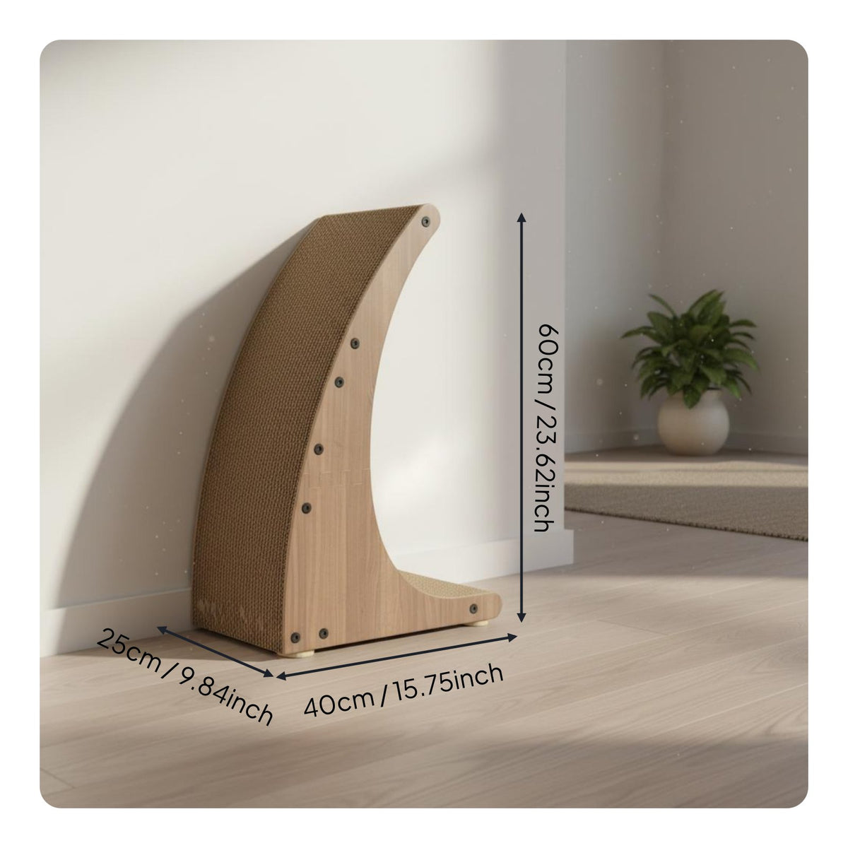 L-Shaped Cat Scratcher Stable Design Vertical Cat Scratching Pad Ergonomic Curve Pet Supplies for Kittens, Indoor