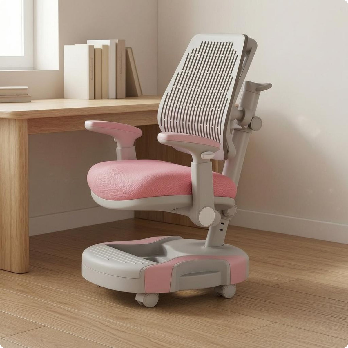 Adjustable Study Chair Armrests Kids Desk Chair Wheels for Students