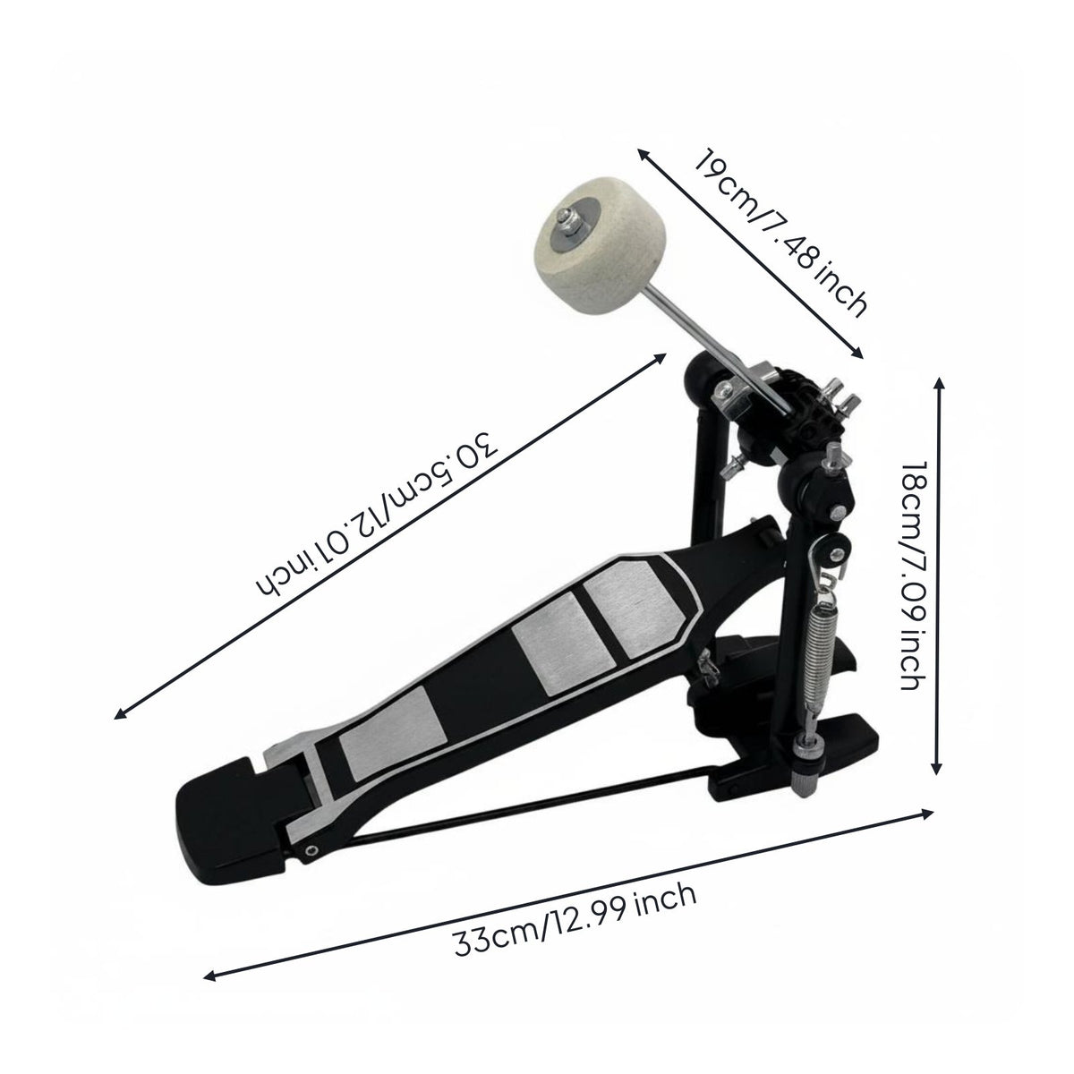 Kick Drum Pedal Heavy Duty Bass Drum Foot Pedal Responsive Action for Beginners