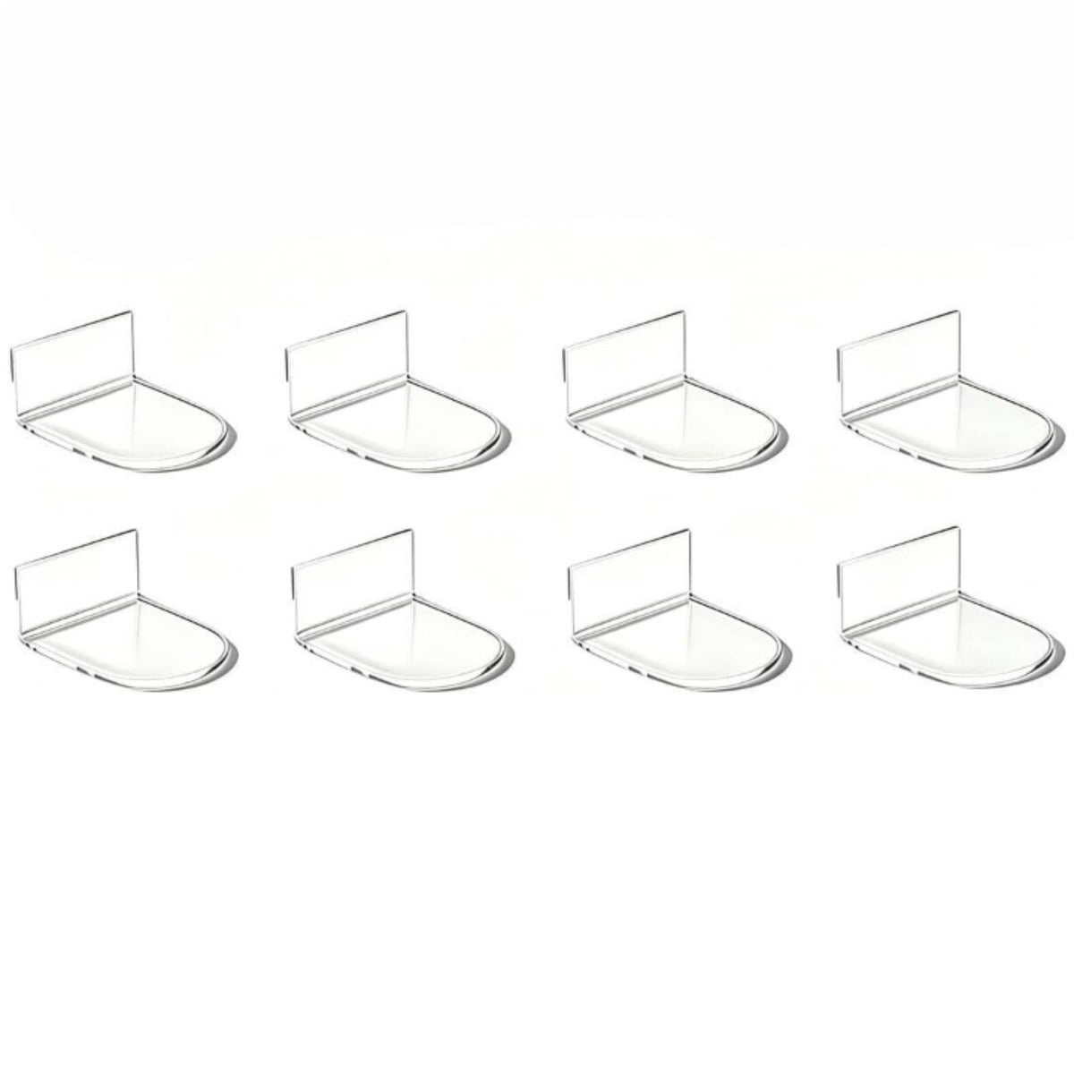 8 Pieces Space Saving Thin Home Display Acrylic L-Shaped Stand