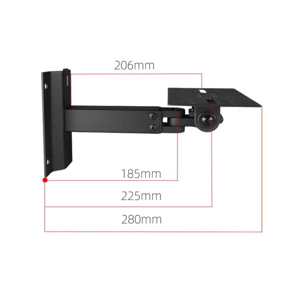 2 Pieces Speaker Wall Mount Retractable Arm Audio Accessory High Weight Capacity