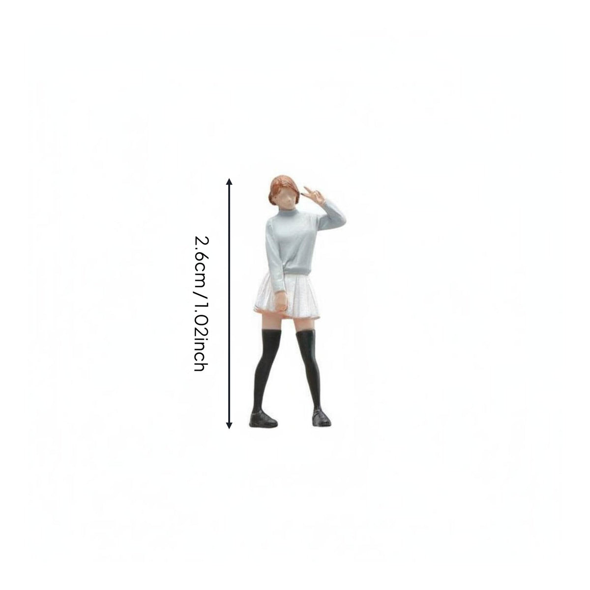 1:64 Scale Female Figure 3D Printed JK Style Mini Figurine High Detail Hobby Supply for Collectors