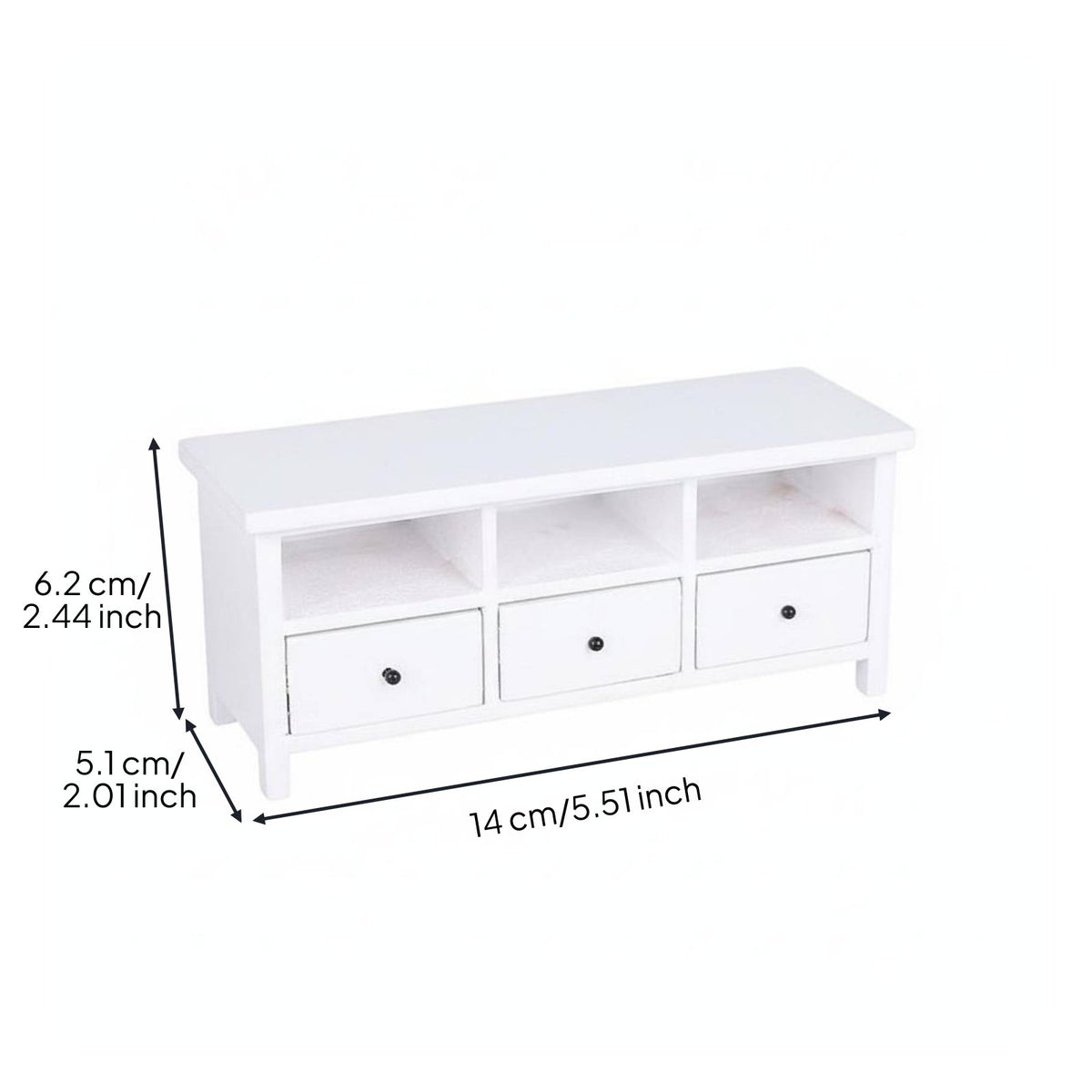 Dollhouse TV Cabinet Fine Details 1:12 Scale Media Console Highly Realistic