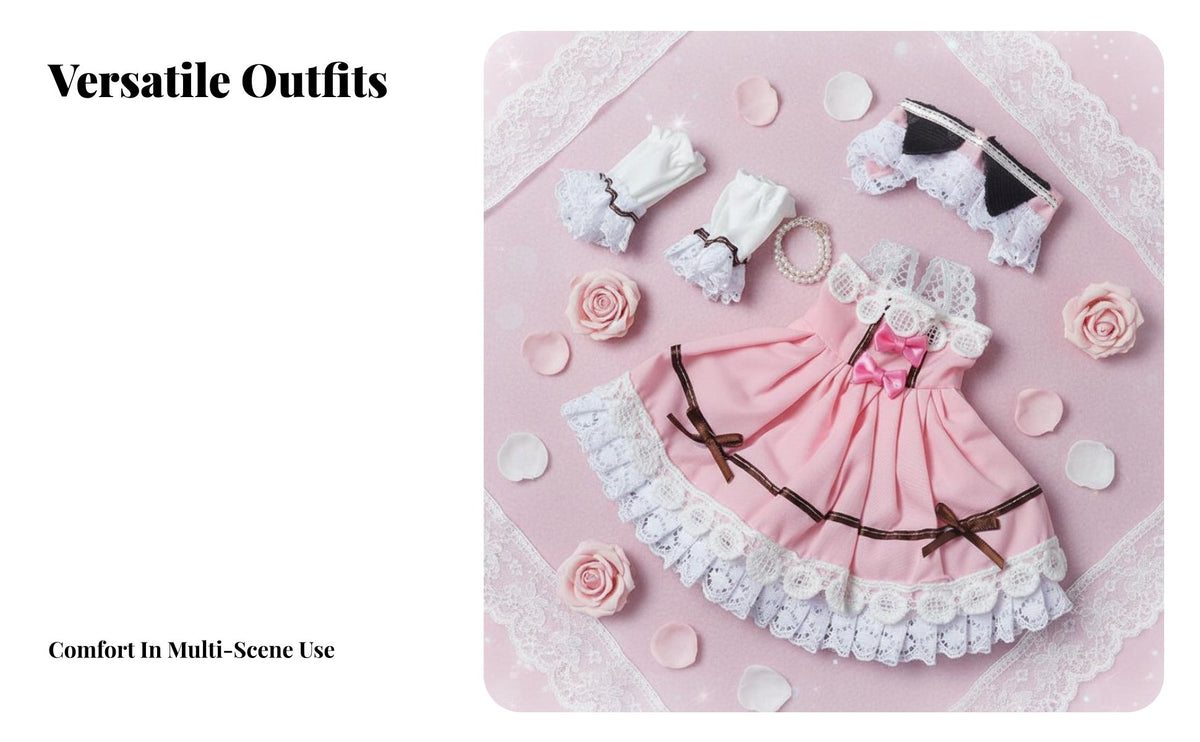 1/6 Scale Doll Dress Clothes Outfits Dress Set for Girls, Pretend Play, Cake Decoration