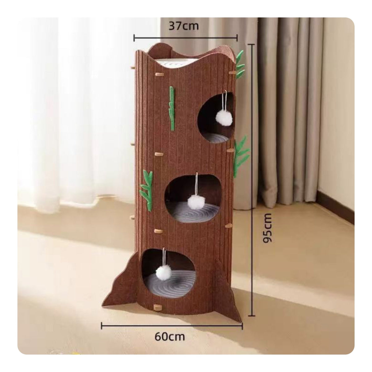 Multi-Level Felt Feline Perch Semi-Enclosed Design Multi-Level Feline Tree