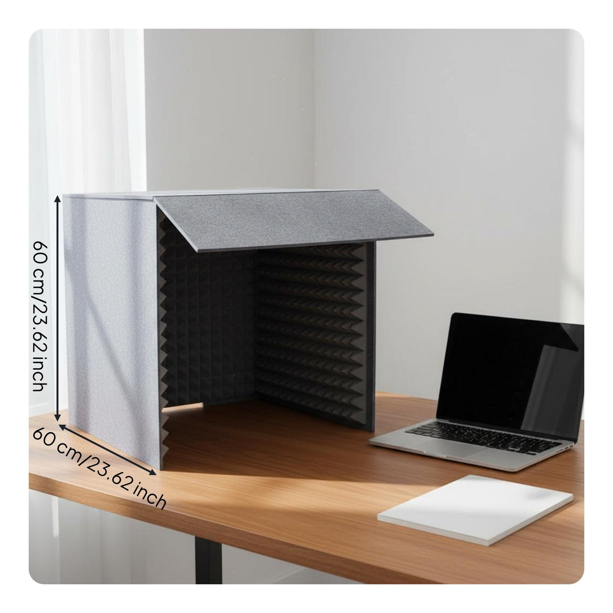 Reduces Reverberation and Reverb Desktop Soundproof Booth Easy Assembly Desktop Soundproof Box Foldable Design Tabletop Sound Isolation Box Collapsible for Podcasters, Streamers, Telecommuting Workers, Home Office, Studying