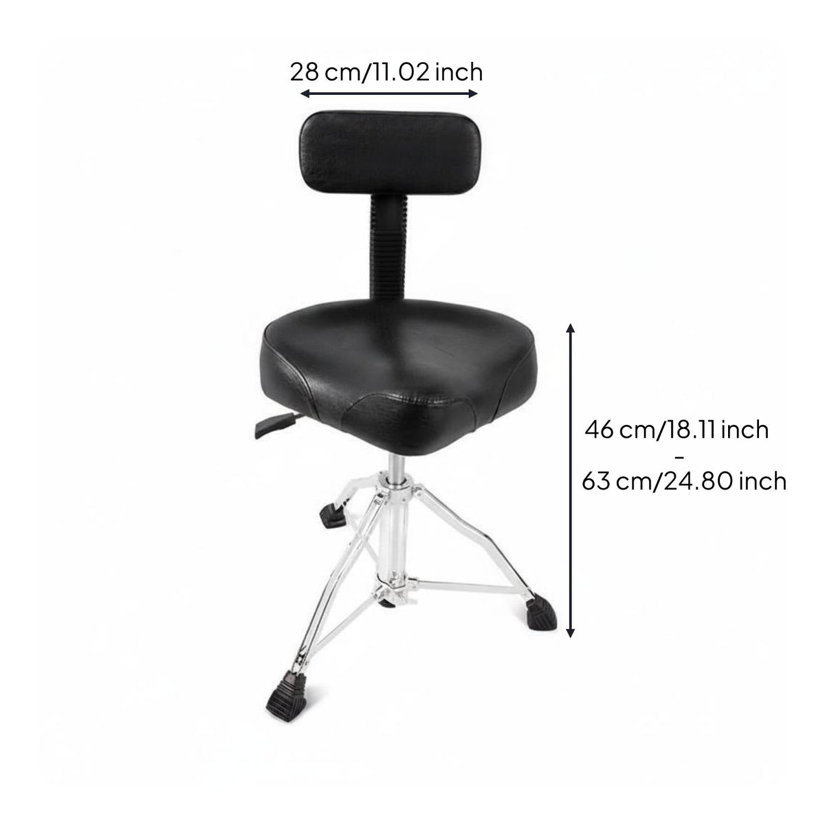 Saddle Drum Throne High Load Capacity Music Seating Non-Slip-Slip Feet