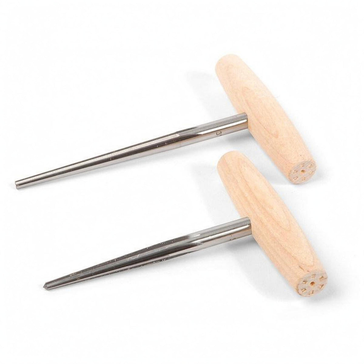 2 Pieces Bridge Peg Reamer Wooden Handle Guitar Bridge Peg Reamer Metal Shaft