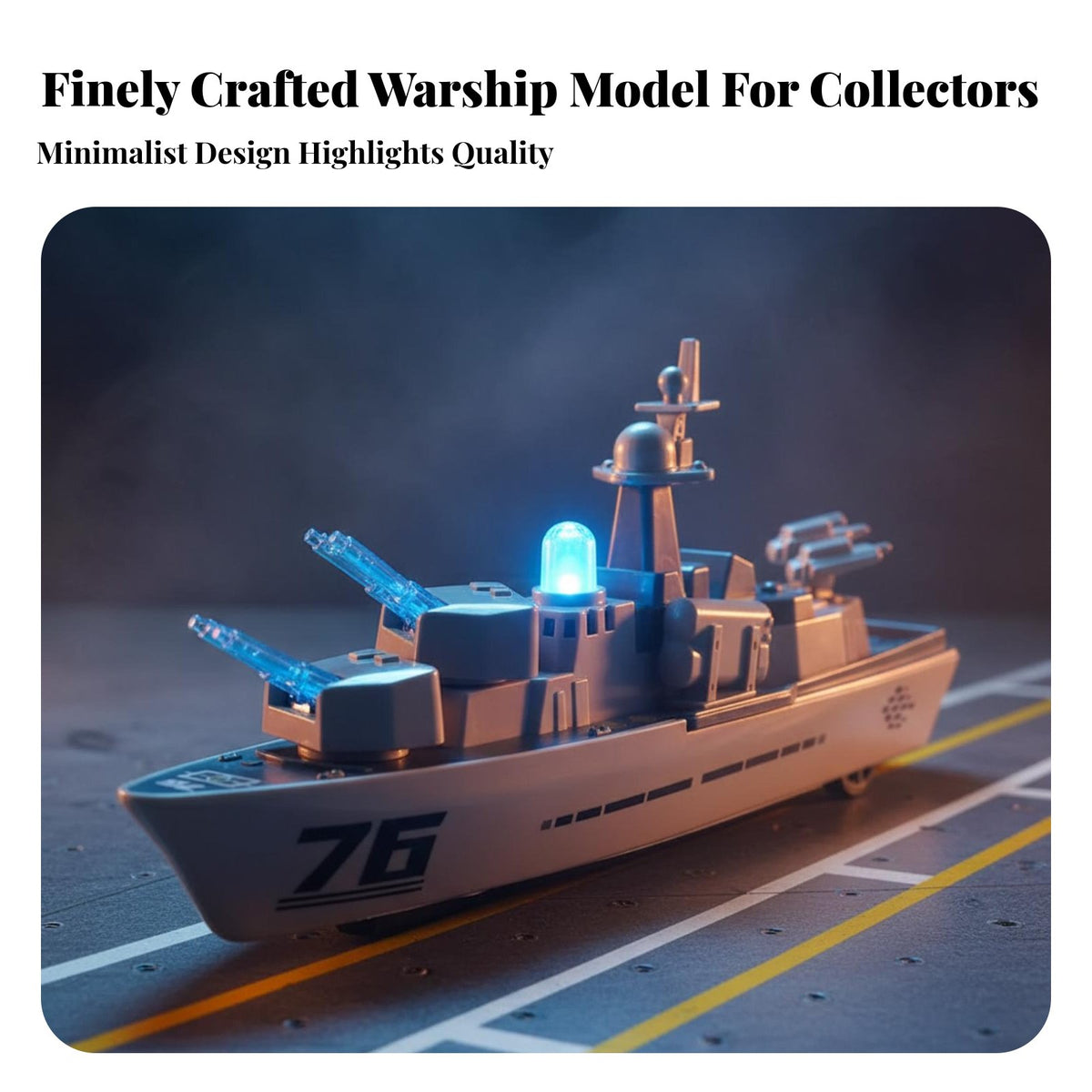 Ideal Gift Guided Missile Destroyer Model Realistic Design Friction Powered Ship Detailed Model for Boys, Kids