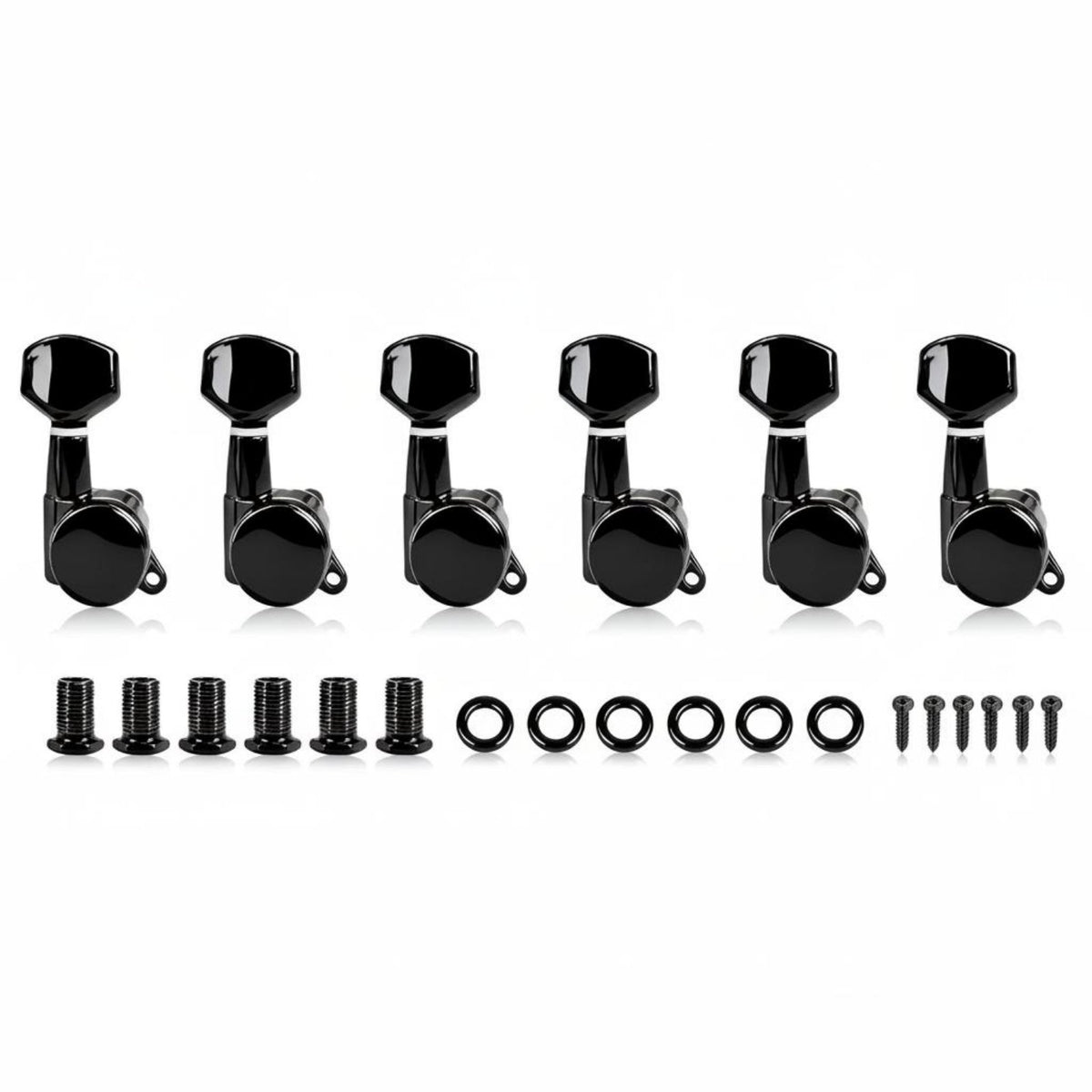 6 Pieces Locking Guitar Tuning Machines Metal Alloy Electric Instrument Tuning Pegs Anti-Rust Locking String Tuning Machines for Live Performance
