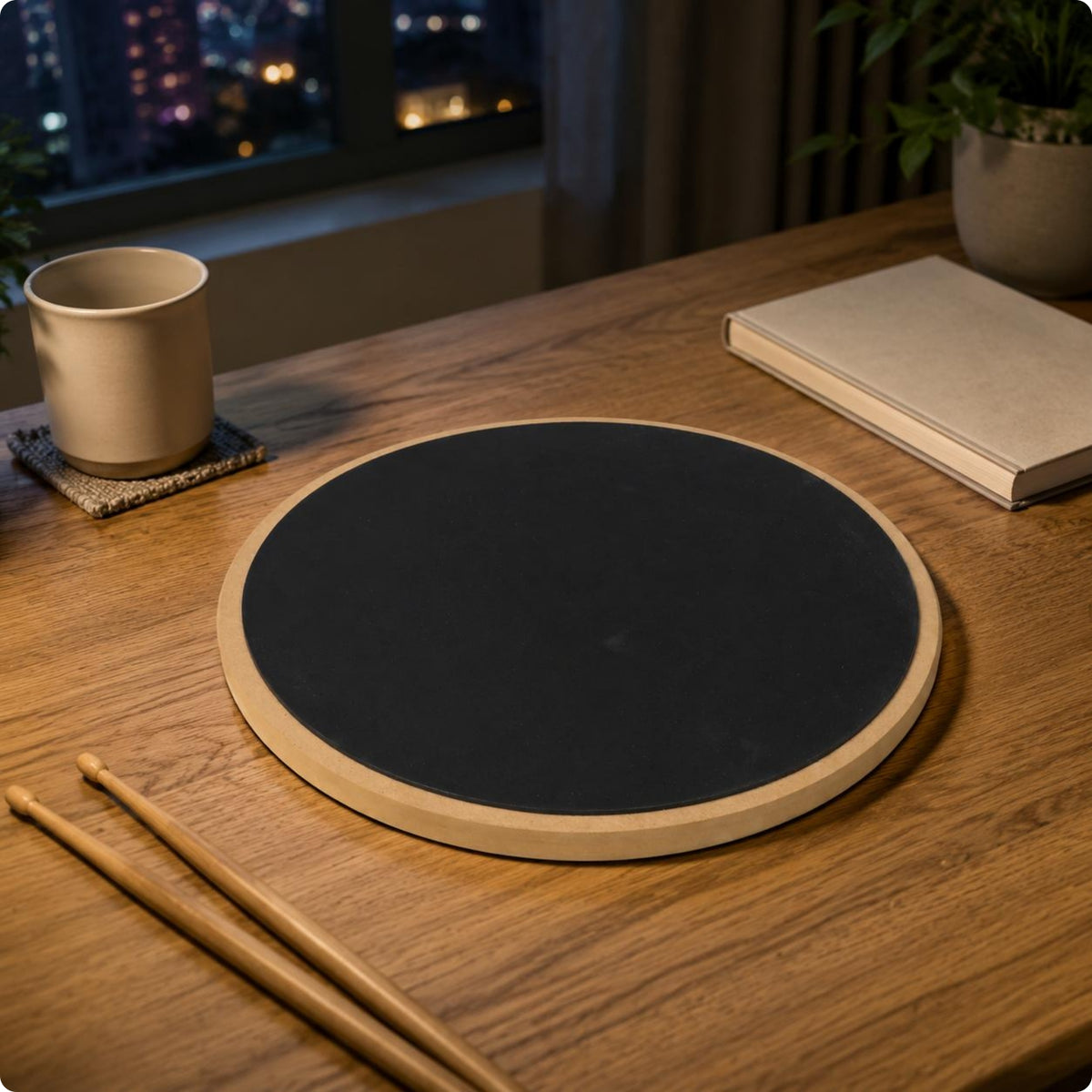 Noiseless Drum Pad Black Music Accessory Non-Slip Base