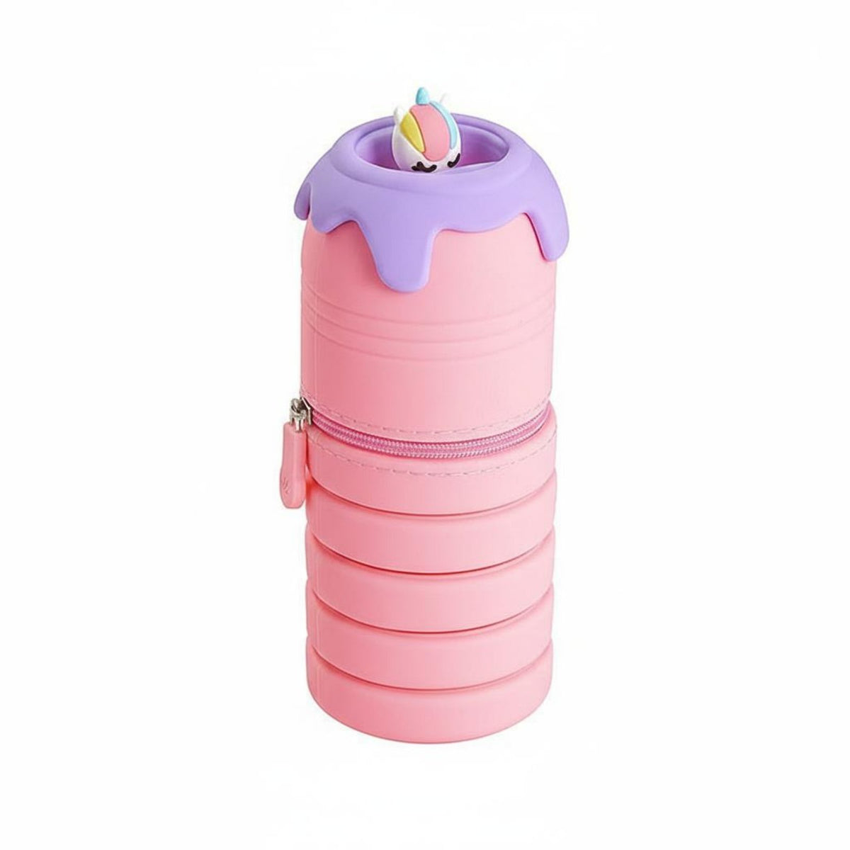 Expandable Silicone Writing Utensil Case Stands Upright Retractable Writing
