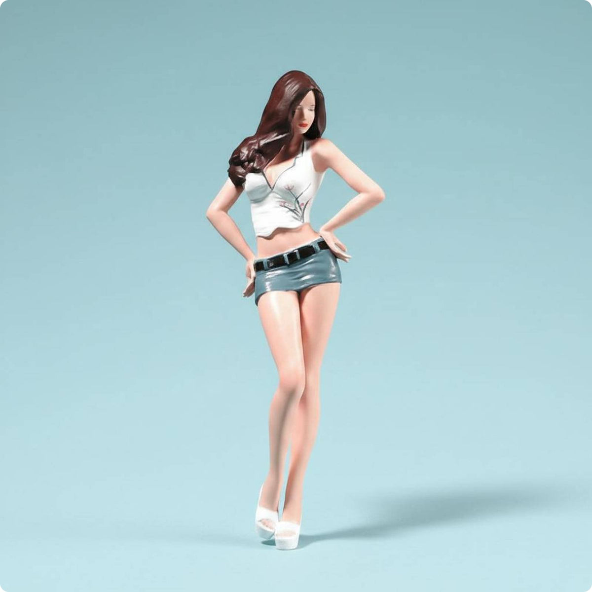 Scale Model Lady Realistic Design Miniature Female Figure Scene Decoration