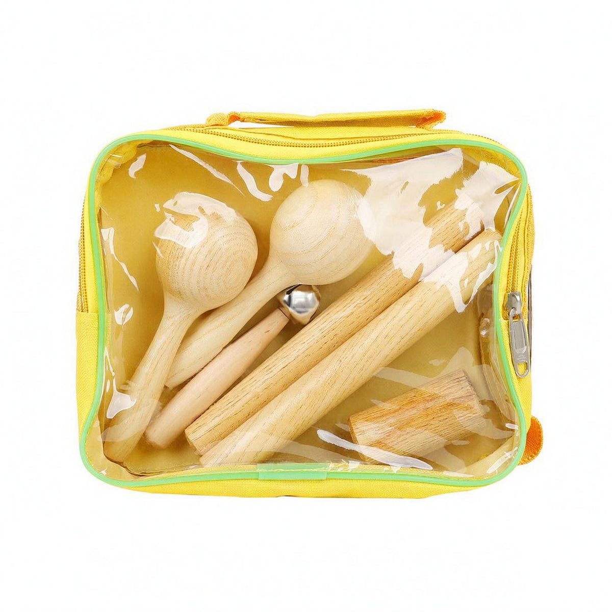 6 Pieces Wooden Percussion Set Smooth Rounded Wooden Xylophone-Style Instrument