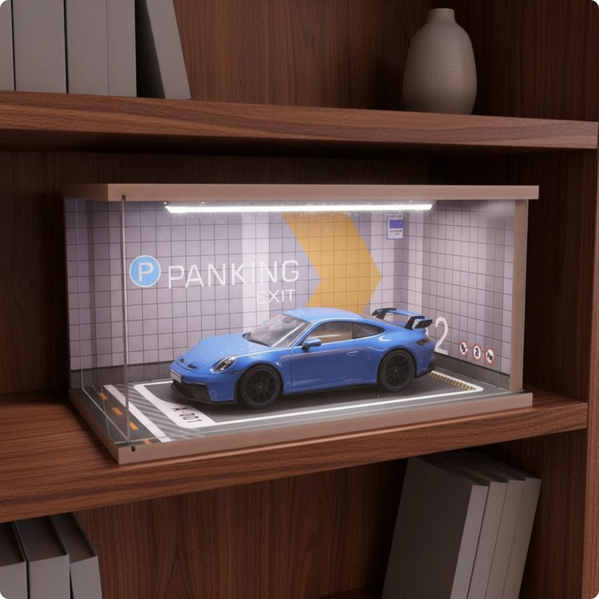 LED Model Car Display Case Gift Idea 1:18 Car Display Box Realistic Details