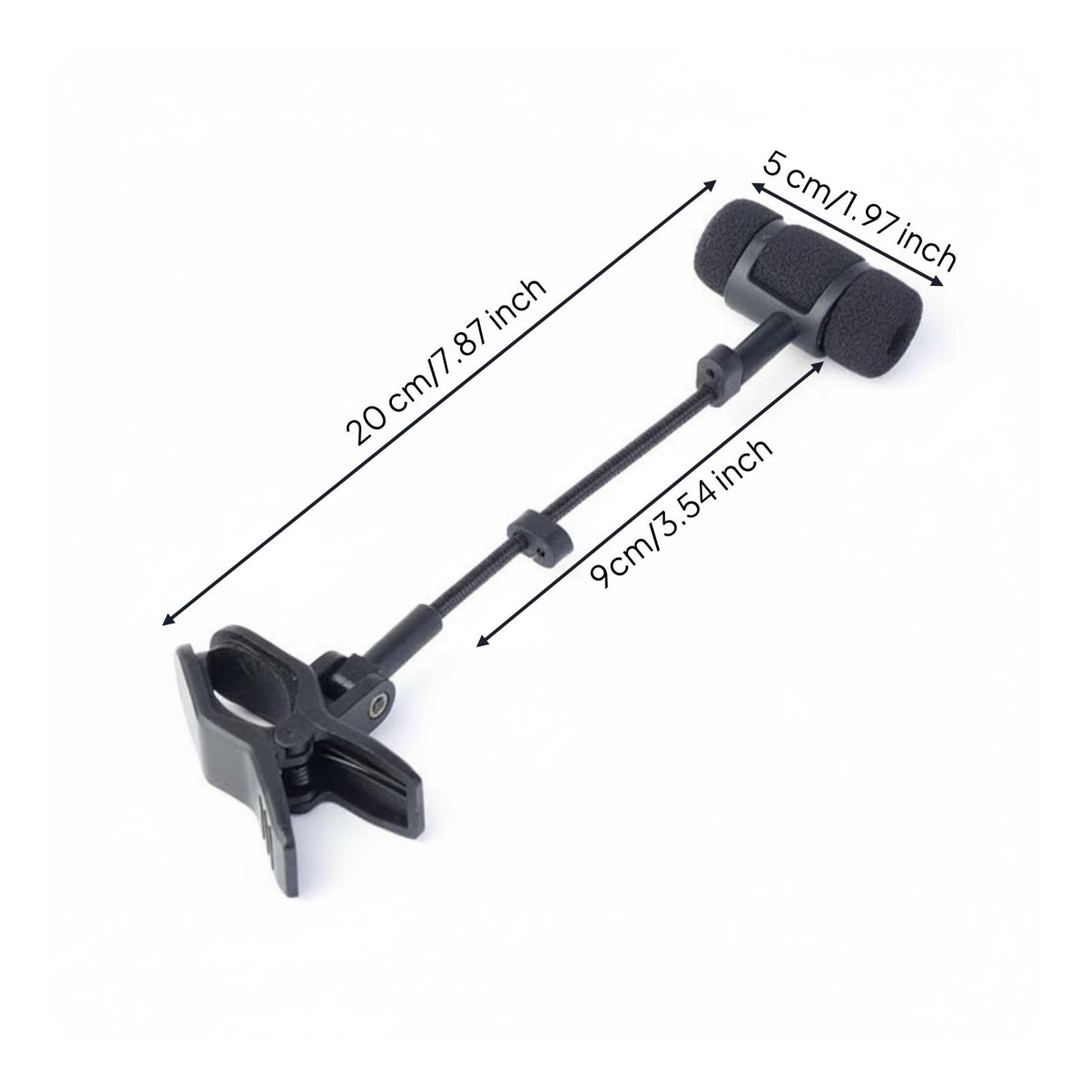 Gooseneck Instrument Mic Clip Easy Installation Attach-on Audio Pickup Holder