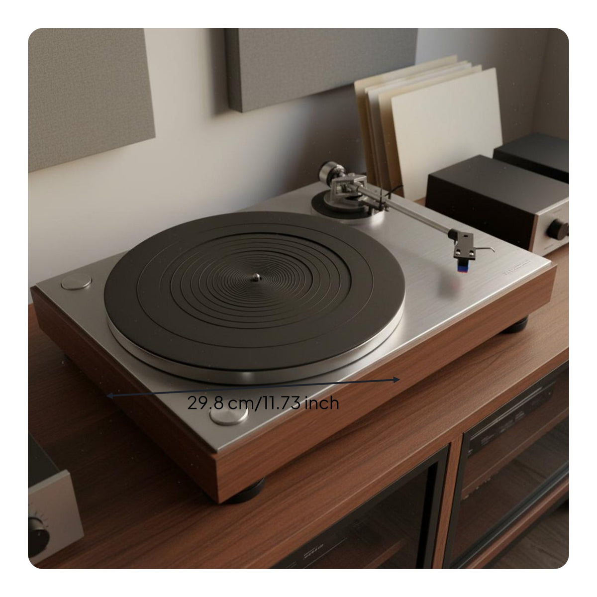 Silicone Turntable Mat Noise Reduction Vinyl Platter Mat Grooved Surface