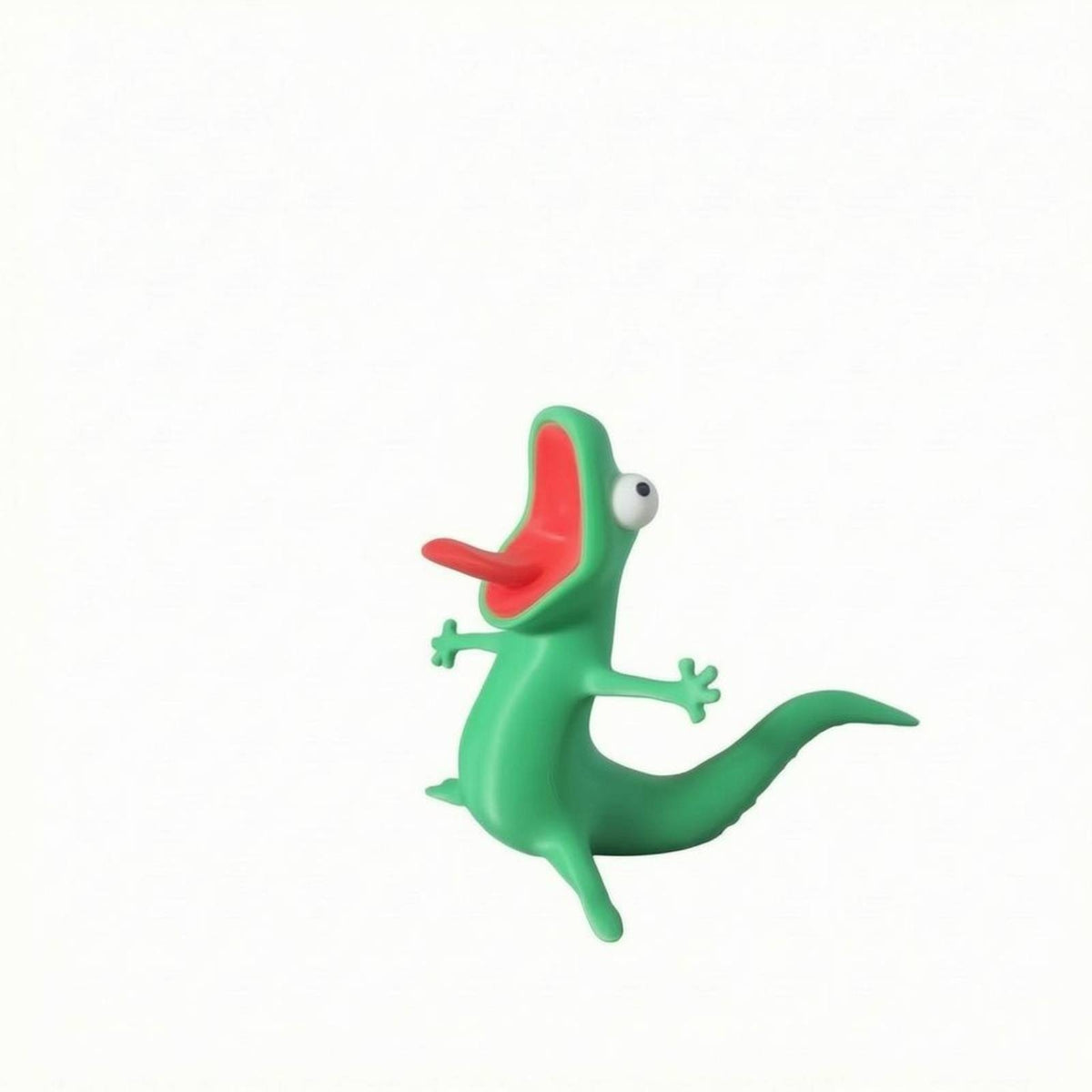 3D-Printed Lizard Pen Holder Standing Figurine Lizard Pen Holder Curved Tail