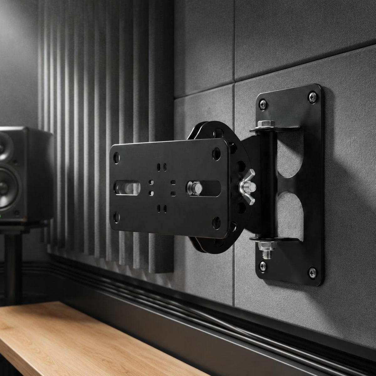 Metal Build Speaker Wall Mount Adjustable Speaker Wall Bracket Easy Installation Audio Hardware Heavy Duty for KTV Users, Home Theater, Listening Room