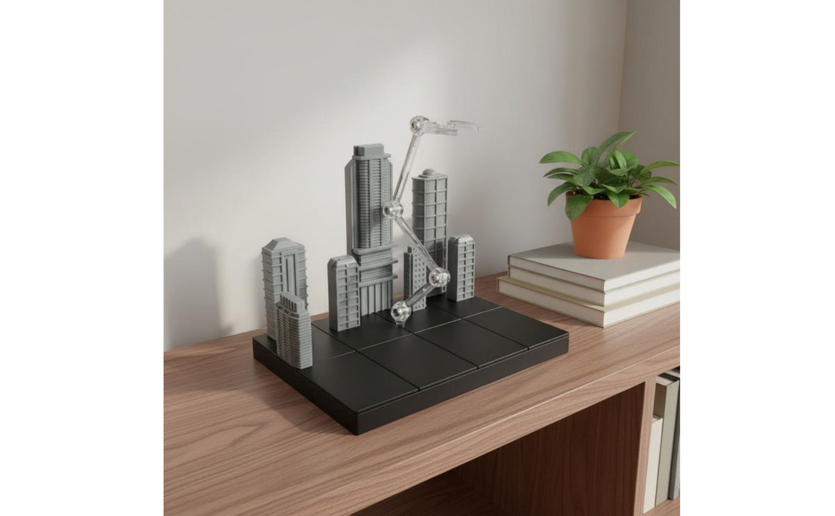 Cityscape Display Stage Dynamic Posing Robot Model Battle Diorama Easy Assembly Articulated Figure Support Stand for Hobbyists, Toy Photography