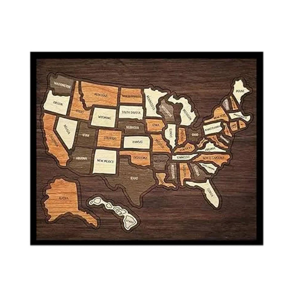 American Travel Chart Puzzle Interactive Decor American Destination Diary Unique Gift United Regions Wall Art Puzzle for Couples