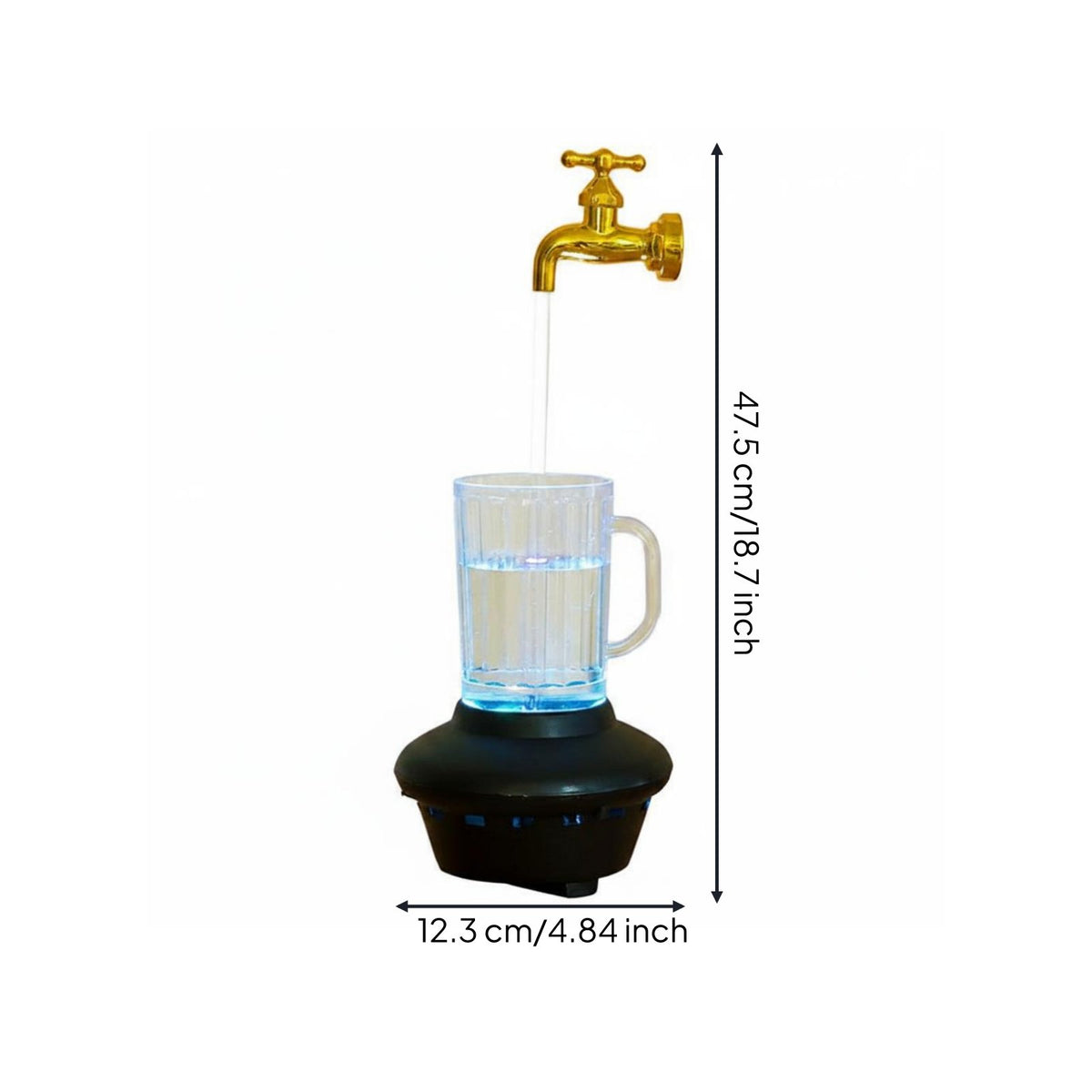 Floating Faucet Fountain Recirculating Water Illusion Lamp for Office