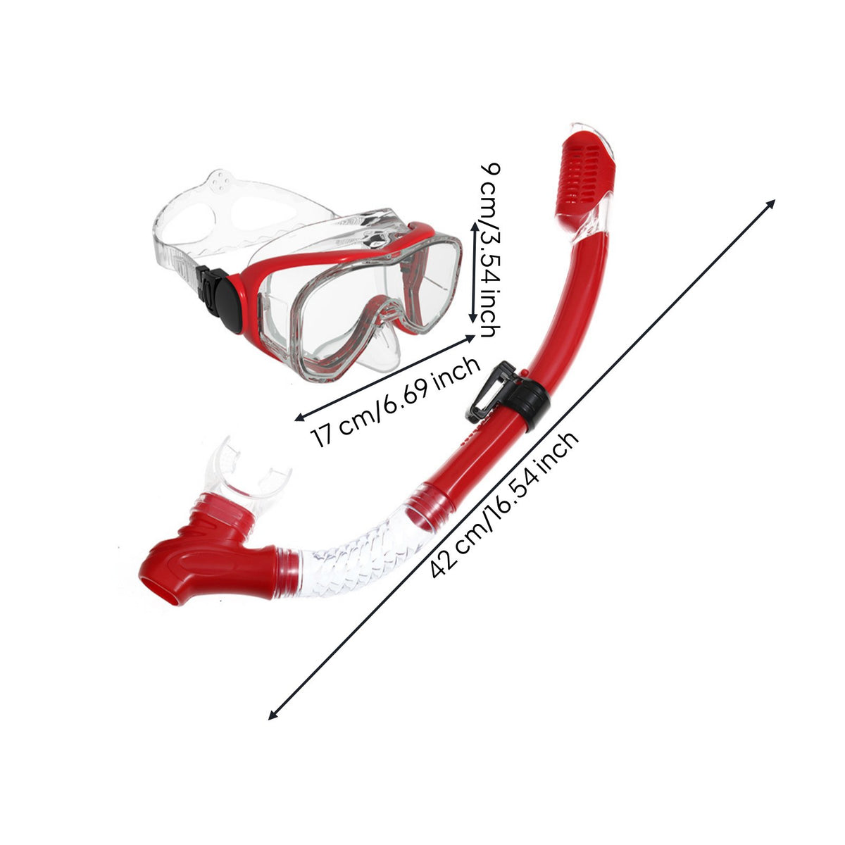 Adult Snorkel Facepiece Set PVC Breathing Piece Wide View Snorkel Set Impact-Resistant for Adults