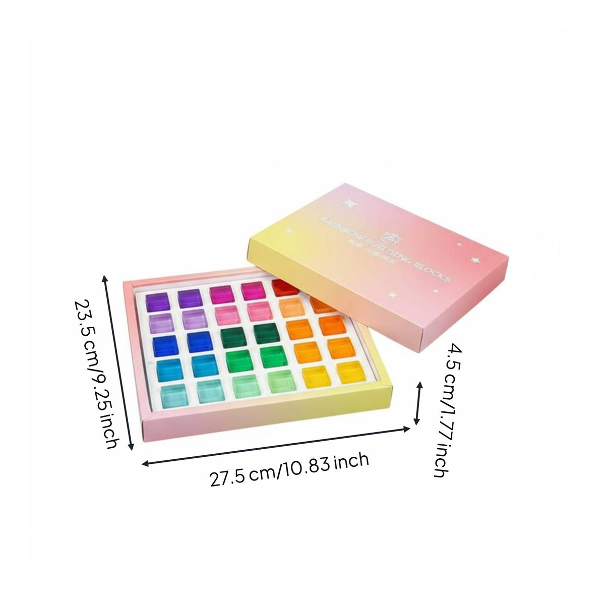 Building Blocks Creative Play Rainbow Acrylic Blocks Smooth Edges Colorful Cubes for Preschoolers