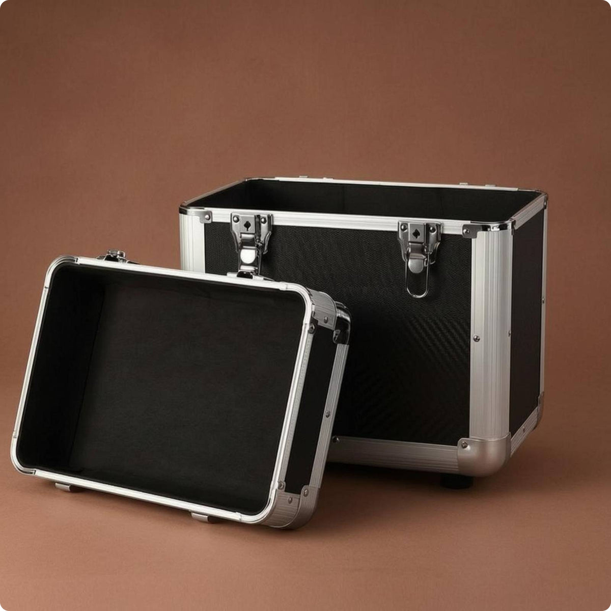 Aluminum Storage Case Removable Lid Hard-Sided Box Structured