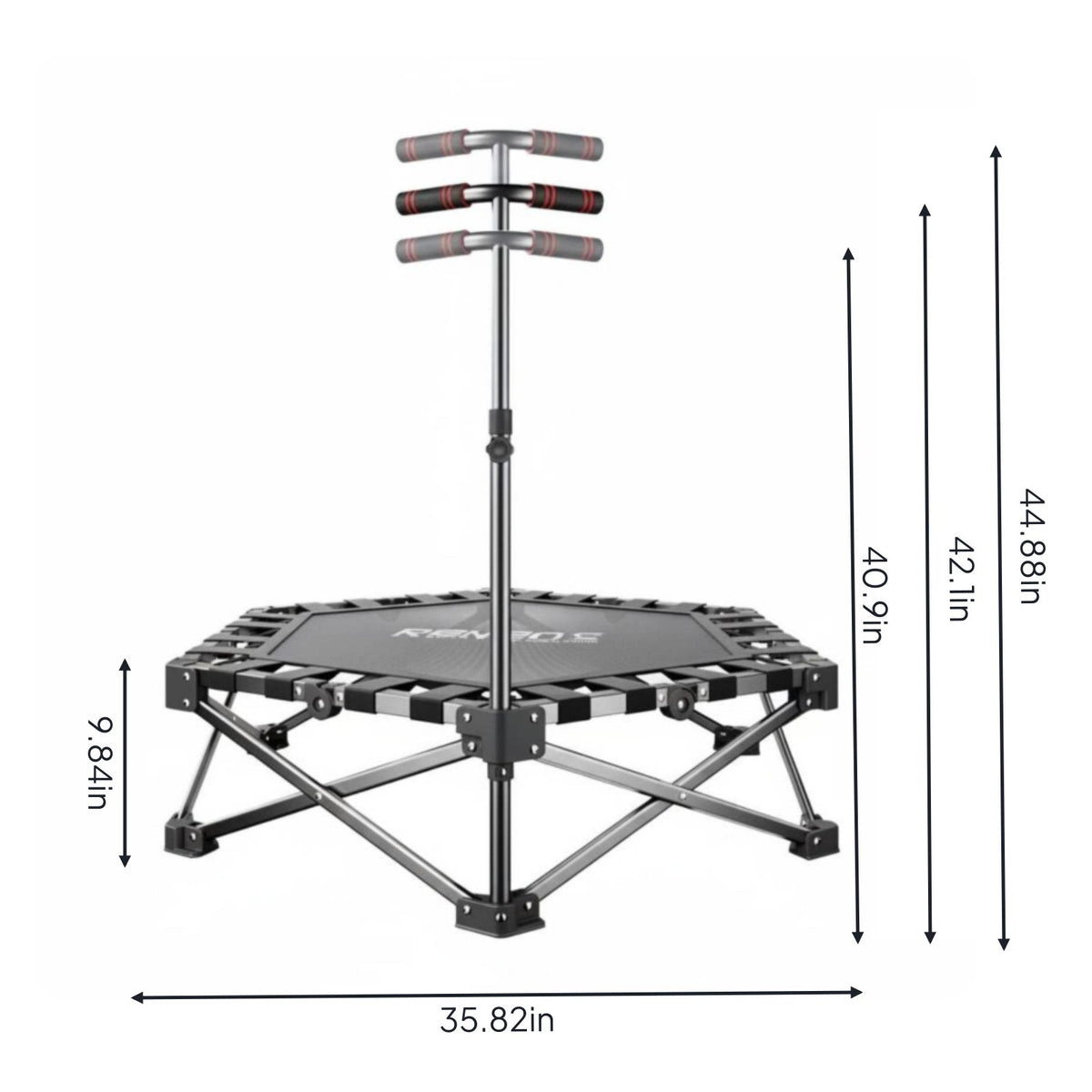 Foldable Fitness Trampolines Quiet Foldable Mini Trampolines High Weight Capacity Indoor Jumping Bouncer for Adults, Kids