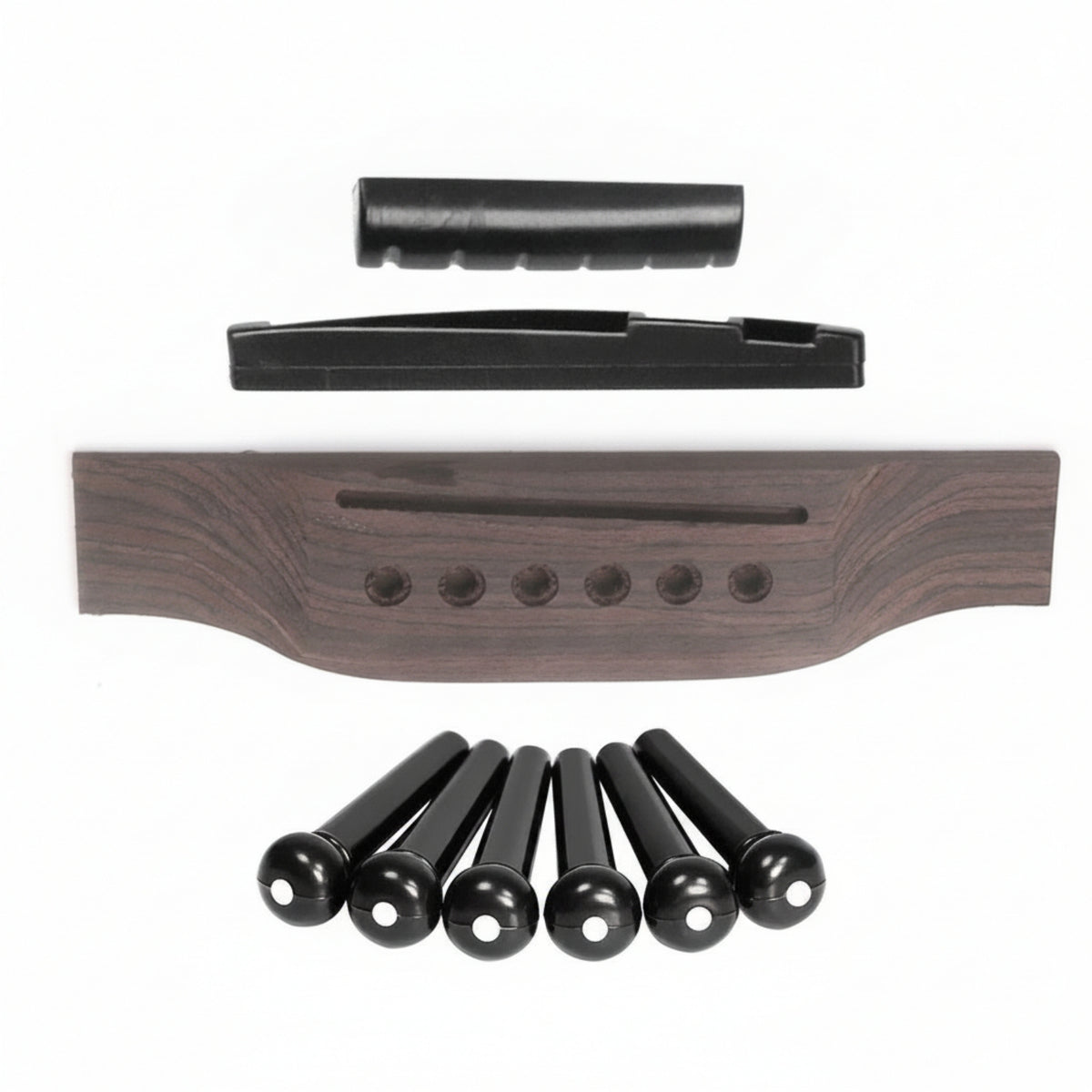 Instrument Parts Guitar Bridge Saddle Nut Set Brown Wood Grain Rosewood