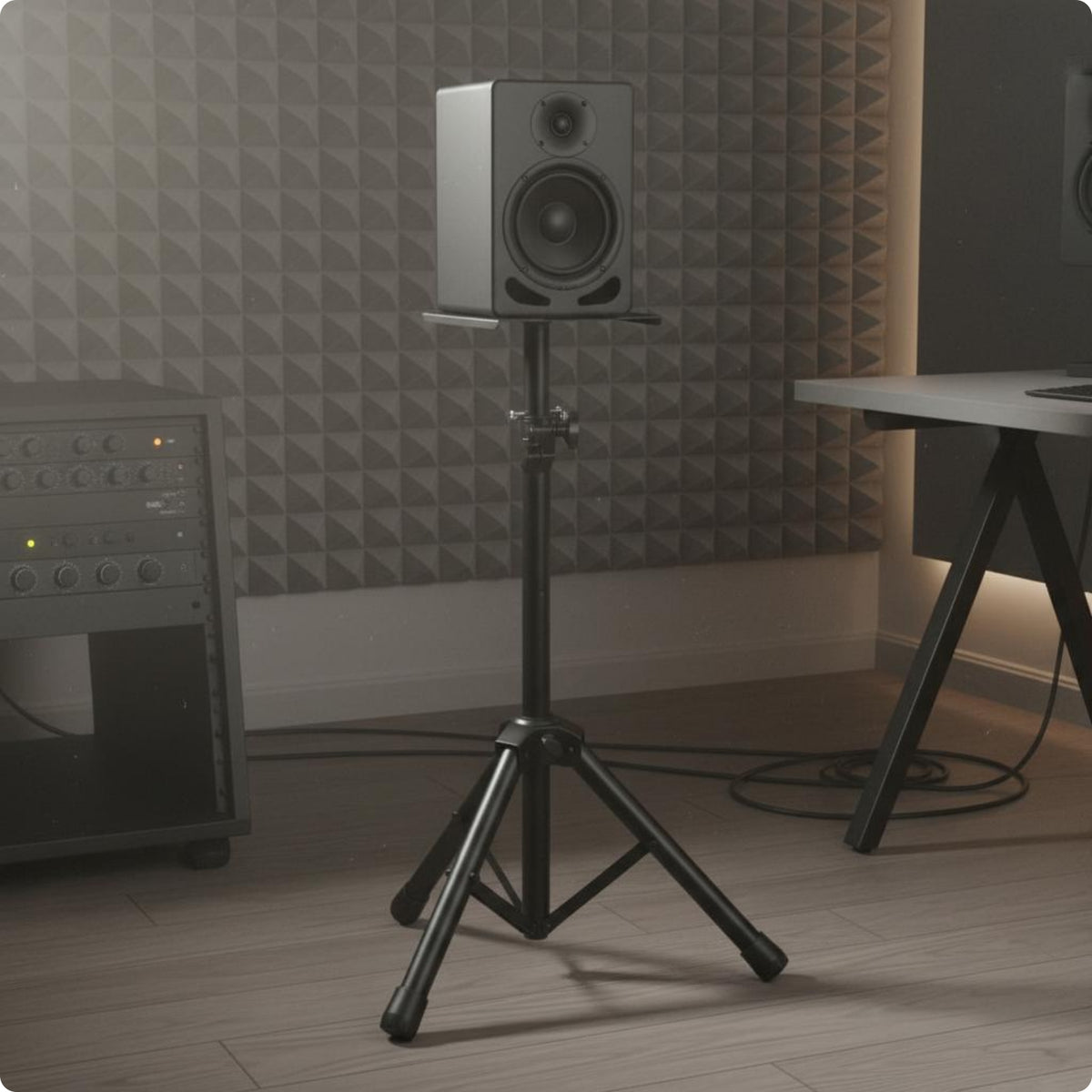 Studio Speaker Stand Heavy Duty Floor Speaker Stand Non-Slip Pad Pair of Speakers Stands for Professionals, Audio Room
