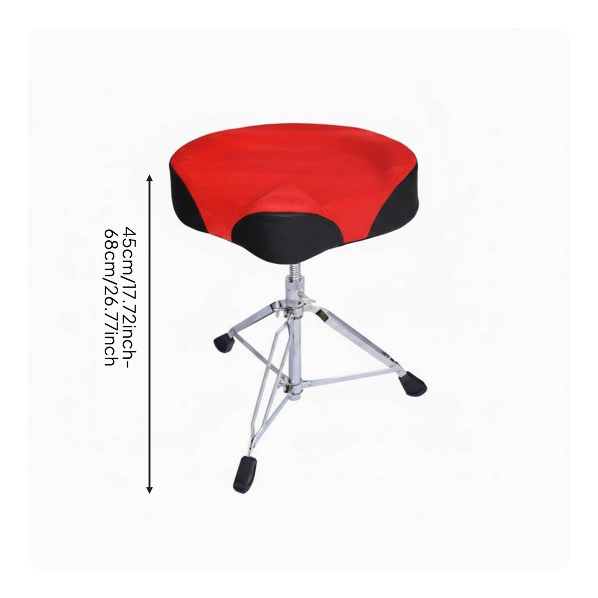 Saddle Drum Throne Padded Cushion Adjustable Drum Stool Double Braced Heavy Duty Drummer Seat for Drummers, Performing Artists