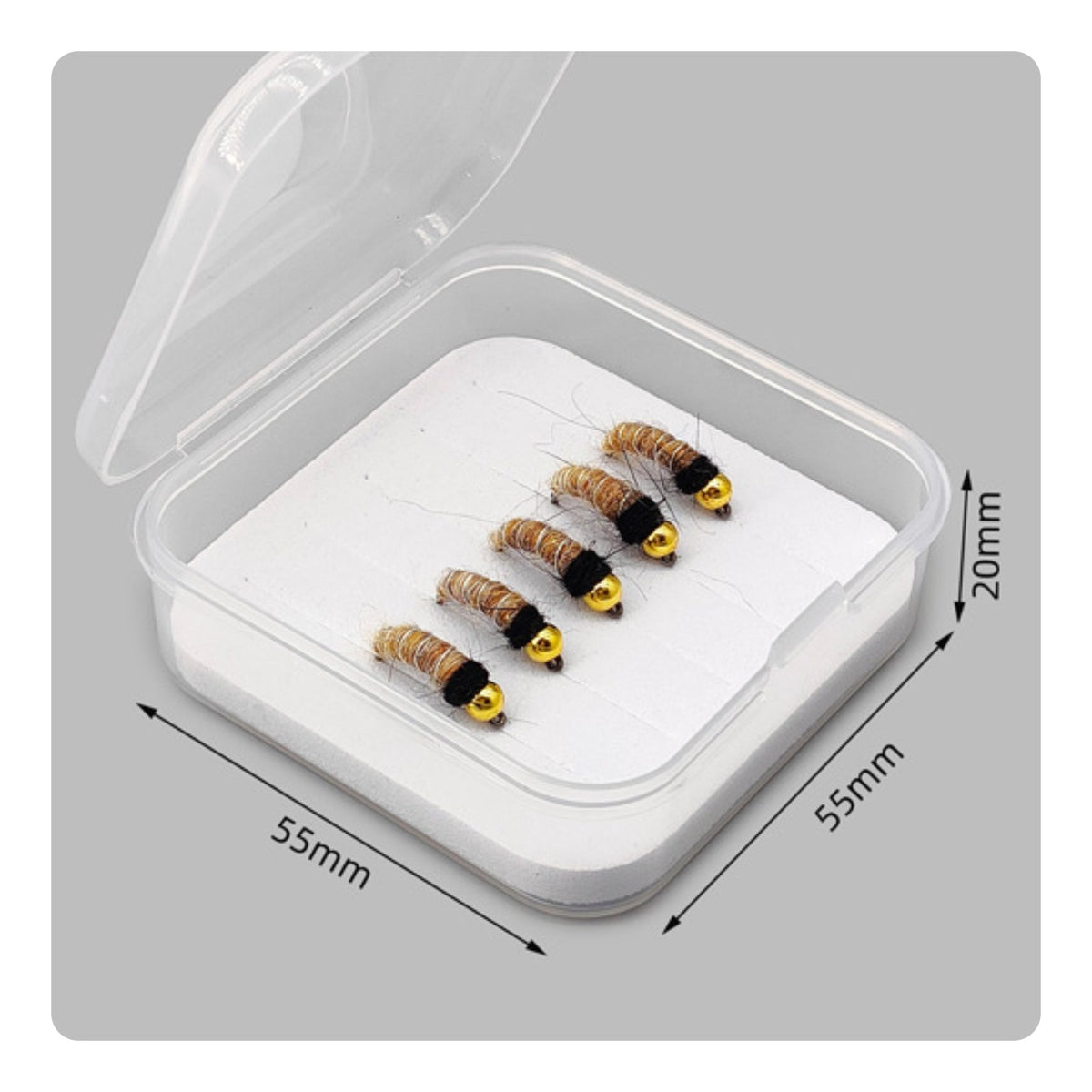 Caddisfly Nymph Lure Realistic Design Bead Head Nymph Fly for River