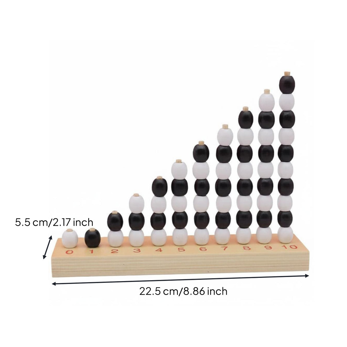 Educational Counting Board Stacked Beads Wooden Counting Board Red Numbers
