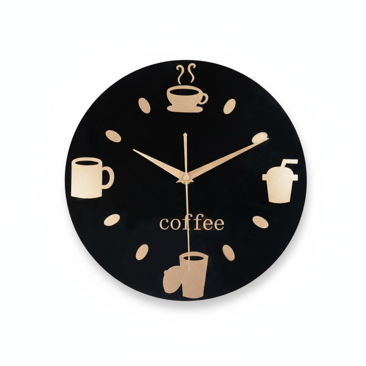 Coffee Cup Wall Clock Decorative Timepiece Easy Installation for Cafe Owners